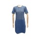 NEUF ROBE + DESSOUS LOUIS VUITTON KNIT DRESS 1A0C4I T 40 L EN COTON BLEU 1600€