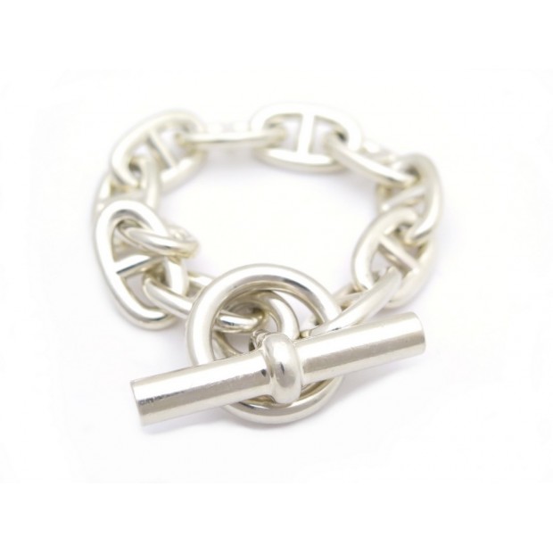 BRACELET HERMES CHAINE D'ANCRE TGM 11 MAILLONS ARGENT 925 103GR SILVER 1080€