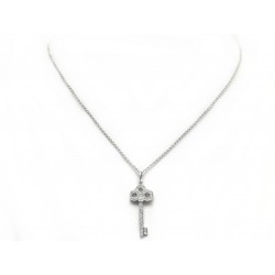 PENDENTIF TIFFANY AND CO CLE FLEUR DE LYS PLATINE 950 ET DIAMANTS 