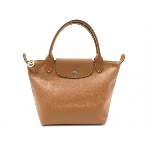 SAC A MAIN LONGCHAMP PLIAGE PM EN CUIR GRAINE CAMEL BOITE LEATHER BAG PURSE 350€