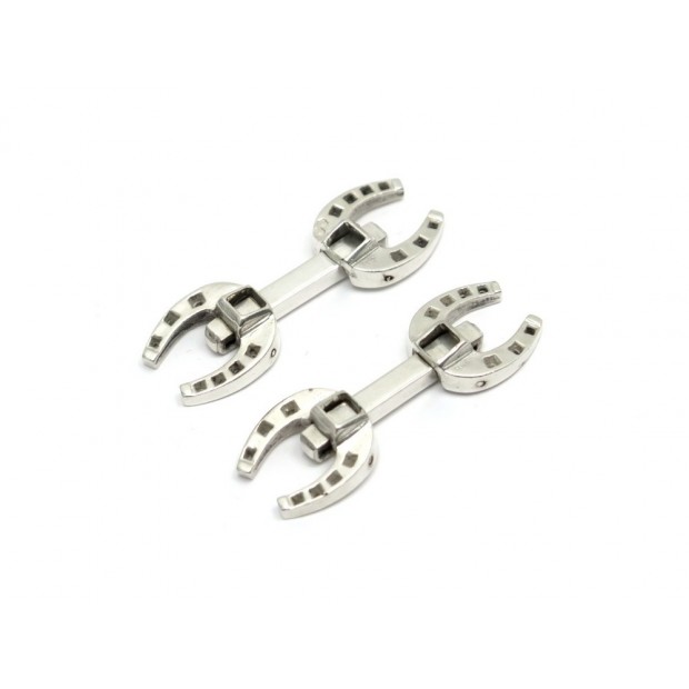 BOUTONS DE MANCHETTES HERMES GAETAN DE PERCIN FER A CHEVAL ARGENT 925 CUFFLINKS