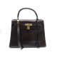 VINTAGE SAC A MAIN HERMES KELLY 29 SELLIER CUIR BOX BANDOULIERE PURSE BAG 7400€