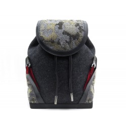 NEUF SAC A DOS CHRISTIAN LOUBOUTIN EXPLORAFUNK CUIR & FLANNEL BACKPACK BAG 1890€