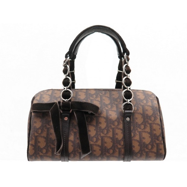 SAC A MAIN CHRISTIAN DIOR BOWLING TOILE MONOGRAMMEE MARRON BROWN BAG 1200€