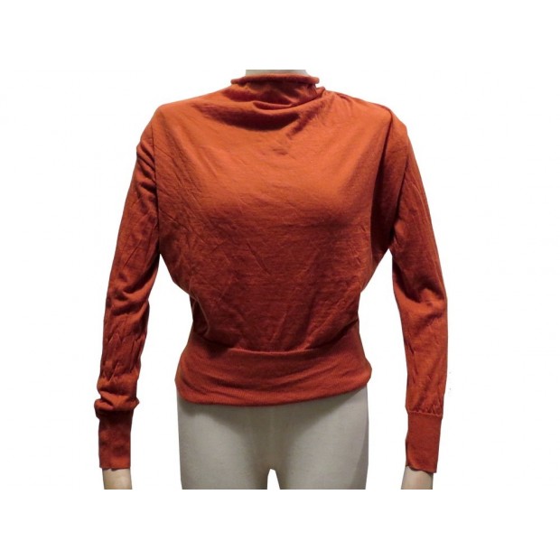 NEUF PULL HERMES 38 M EN CACHEMIRE ORANGE COLLECTION MARGIELA CASHMERE 1000€