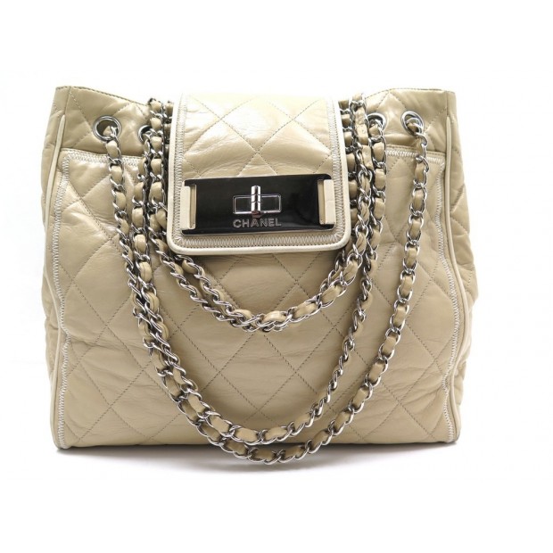 SAC A MAIN CHANEL SHOPPING 2009 CUIR BEIGE 