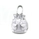 SAC A MAIN LANCEL SEAU A LACET 23 CM EN CUIR BLANC WHITE LEATHER BUCKET BAG 600€