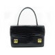 VINTAGE SAC A MAIN HERMES PIANO CUIR CROCODILE NOIR 