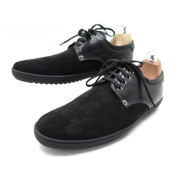 NEUF CHAUSSURES LOUIS VUITTON TEAM DERBY 7 41 BASKETS CUIR DAIM NOIR SHOES 500€