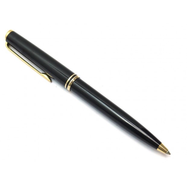 STYLO BILLE MONTBLANC CLASSIQUE DORE RESINE NOIR GOLDEN BLACK BALLPOINT PEN 355€