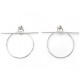 NEUF BOUCLES D'OREILLES HERMES LOOP MM H114504B00 ARGENT MASSIF EARRINGS 455€