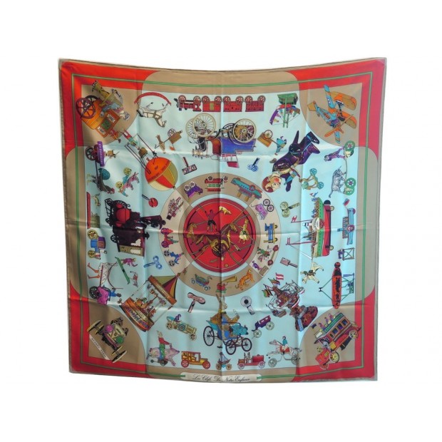 NEUF FOULARD HERMES LES CLEFS DE NOTRE ENFANCE DUBIGEON CARRE EN SOIE SCARF 360€