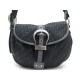 SAC A MAIN DIOR GAUCHO BESACE BANDOULIERE TOILE MONOGRAMMEE NOIRE CUIR GRIS