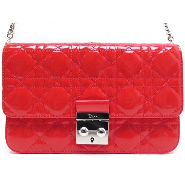 NEUF SAC A MAIN CHRISTIAN DIOR MISS PROMENADE CANNAGE S0257PVRA CUIR ROUGE 1650€