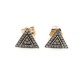 NEUF BOUCLES D'OREILLES DJULA TRIANGLE EN OR ROSE DIAMANTS MARRON EARRINGS 2500€