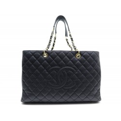 NEUF SAC A MAIN CHANEL SHOPPING GST GM EN CUIR CAVIAR NOIR & DORE HAND BAG 3500€