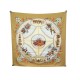 FOULARD HERMES CAVALIERS PEULS JEAN DE FOUGEROLLE CARRE EN SOIE CAMEL SCARF 360