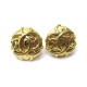 BOUCLES D'OREILLES CHANEL LOGO CC A CLIP EN METAL DORE GOLDEN EARRINGS 360€