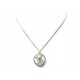 NEUF COLLIER CHANEL PENDENTIF SPHERE LOGO CC RESINE & STRASS + SAC NECKLACE 590€