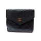 PORTEFEUILLE PORTE MONNAIE CHANEL CC EN CUIR MATELASSE CAVIAR NOIR WALLET 770€