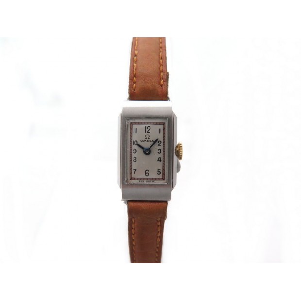 MONTRE OMEGA RECTANGULAIRE EN ACIER MECANIQUE