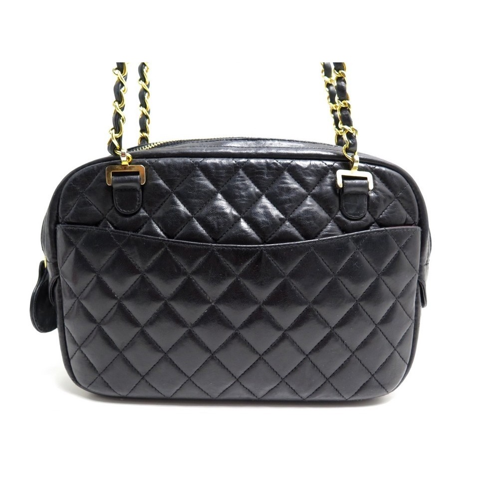 sac chanel camera vintage cuir noir