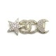 BROCHE CHANEL ETOILES PIERRES ARGENTE 