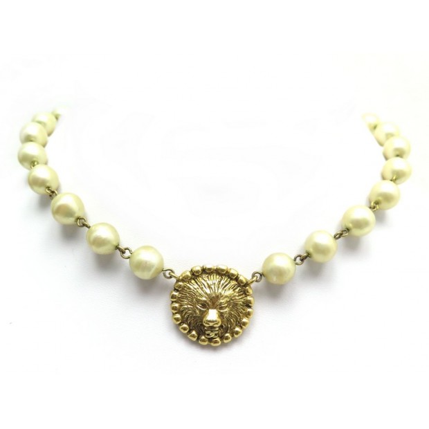 VINTAGE COLLIER PERLES CHANEL ET METAL DORE 