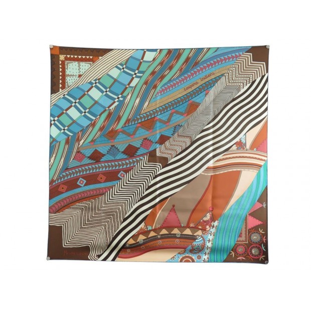 NEUF FOULARD HERMES COUPONS INDIENS CARRE 90 EN SOIE MULTICOLORE SCARF SILK 360