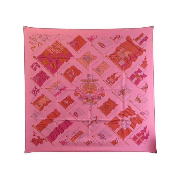 NEUF FOULARD HERMES PAVOIS SURTEINT DIP DYE CARRE 90 SOIE ROSE BOITE SCARF 360€