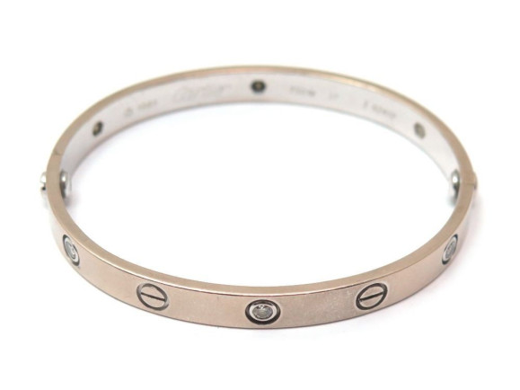 bracelet cartier love t 16 en or gris 18k 31gr 6
