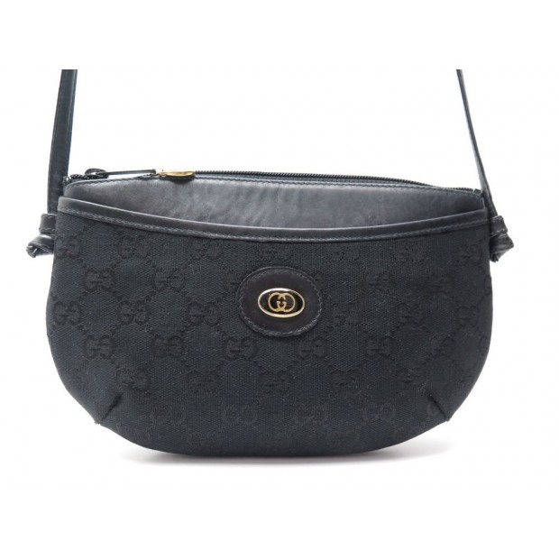 SAC A MAIN GUCCI POCHETTE BANDOULIERE TOILE MONOGRAMMEE & CUIR NOIR CLUTCH 850€