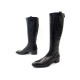 NEUF CHAUSSURES SANTONI 37.5 BOTTES CAVALIERES EN CUIR NOIR BOOTS SHOES 830€