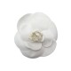 BROCHE CHANEL GRAND CAMELIA TOILE BLANC + BOITEWHITE CANVAS BROOCH 490€