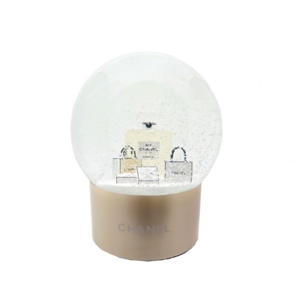 NEUF BOULE A NEIGE CHANEL N°5 2015 SAC VERRE TRANSPARENT + BOITE SNOW BALL NEW