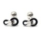 NEUF BOUTONS DE MANCHETTES CARTIER AGRAFE EN ARGENT 925 & LAQUE CUFFLINKS 560€