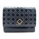 NEUF PORTEFEUILLE CHRISTIAN DIOR LADY EN CUIR VERNI BLEU CANNAGE WALLET 460€