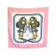 FOULARD HERMES BRIDES DE GALA HUGO GRYGKAR CARRE EN SOIE ROSE SILK SCARF 360€