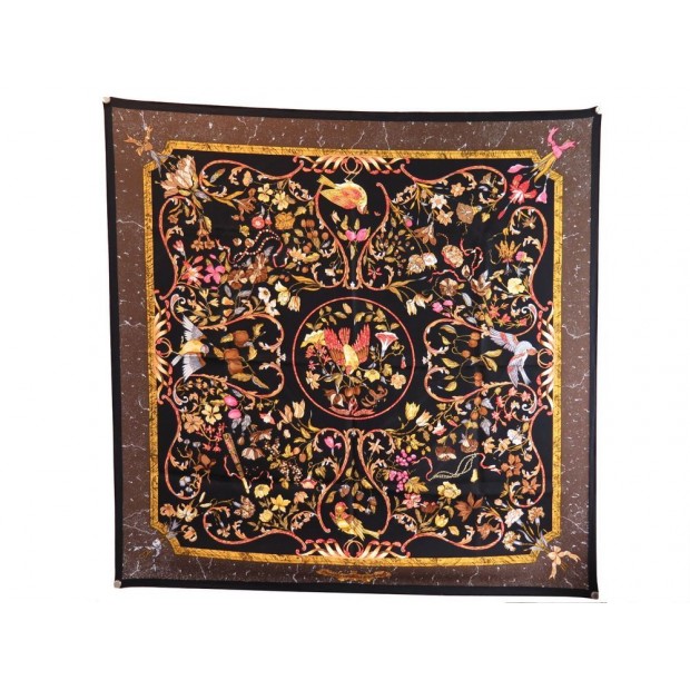 NEUF FOULARD HERMES PIERRES D'ORIENT ET D'OCCIDENT ZOE PAUWELS SOIE NOIR 360€