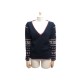 PULL CHANEL P46908 T36 S EN LAINE ET CACHEMIRE BLEU MARINE SWEATER WOOL CASHMERE