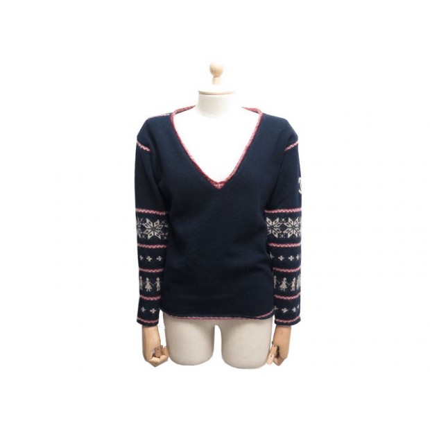 PULL CHANEL P46908 T 36 S EN LAINE CACHEMIRE MOHAIR BLEU MARINE SWEATER 3000€