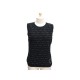 HAUT CHANEL P47981 38 M CAMELIA PULL SANS MANCHE EN MAILLE COTON NOIR TOP 1190€