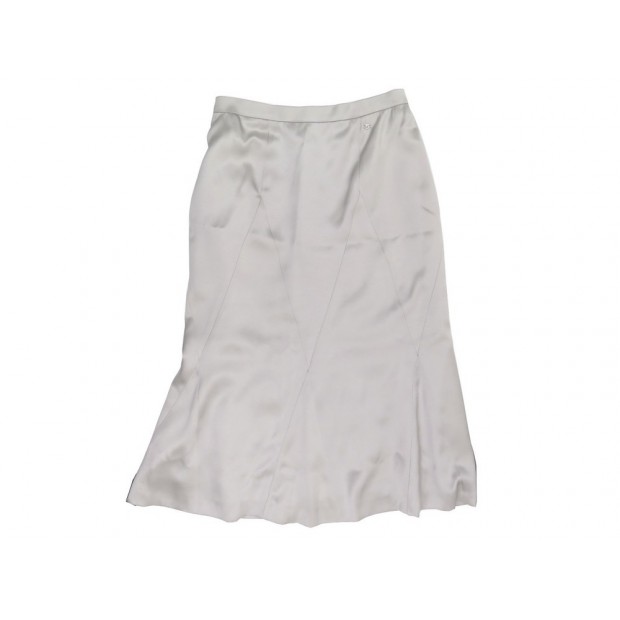 NEUF JUPE CHANEL P19786 T36 S EN SOIE GRISE SKIRT GREY SILK NEW