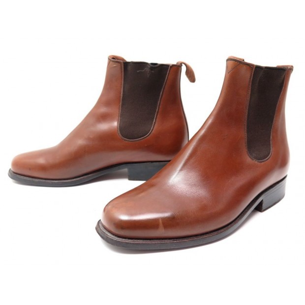 CHAUSSURES JM WESTON 700 5.5F 40 BOTTINES CHELSEA CUIR MARRON SHOES BOOTS 890€