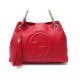 SAC A MAIN GUCCI SOHO 308982 LOGO CC CUIR GRAINE ROUGE PURSE RED LEATHER 1590€