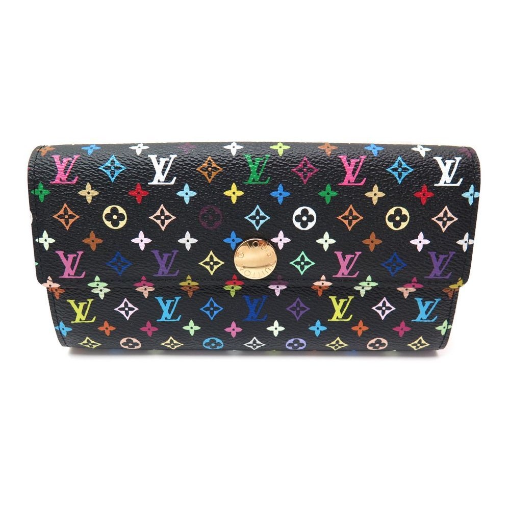 Autentique Louis Vuitton portafoglio Sarah Kuramaki multicolore