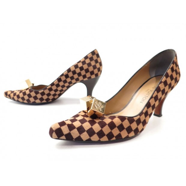 CHAUSSURES ESCARPIN LOUIS VUITTON POULAIN DAMIER 39 