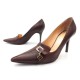 CHAUSSURES LOUIS VUITTON DICE 39.5 ESCARPINS EN CUIR MARRON COURT SHOES 600€