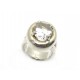 BAGUE HERMES BOELDIEU T 53 EN ARGENT MASSIF ET TOPAZE SILVER RING 