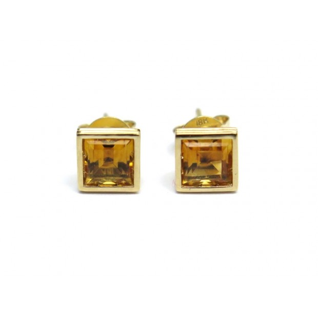 NEUF BOUCLES D'OREILLES POIRAY LOLITA 847105 OR JAUNE ET CITRINE EARRINGS 440€